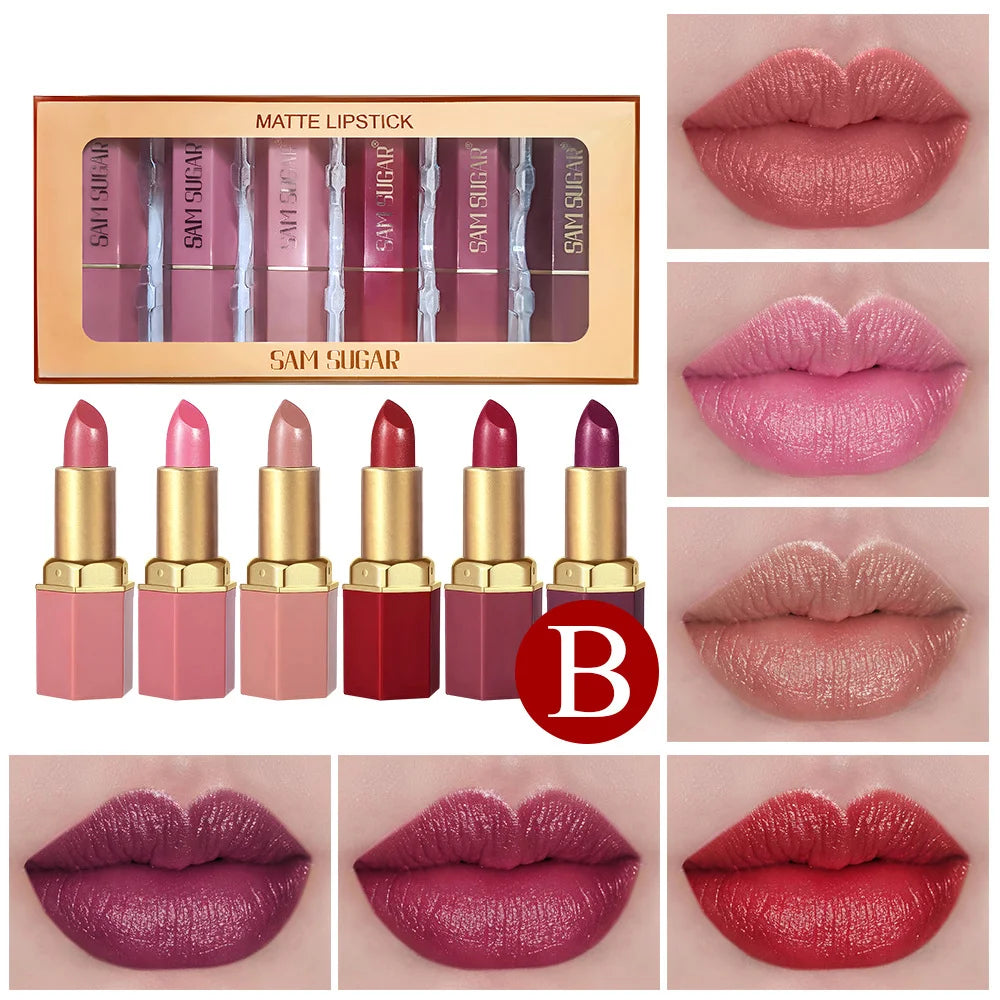 Gold Bar Lipstick swatches – velvet matte to pearlescent glow on skin