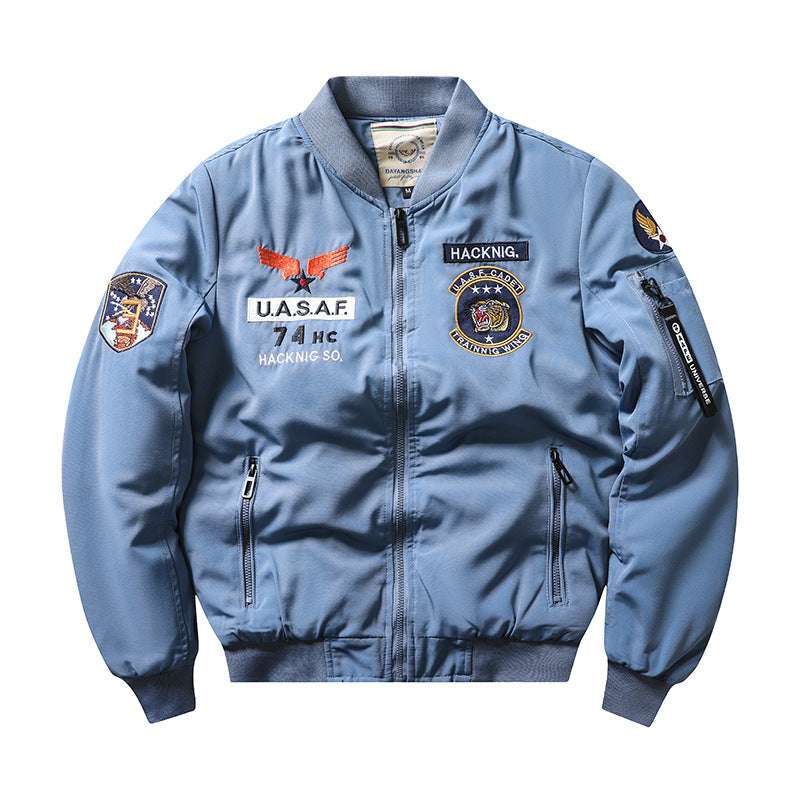 Full-length view of Harley Retro Men's Slim-Fit Coat worn with sneakers

