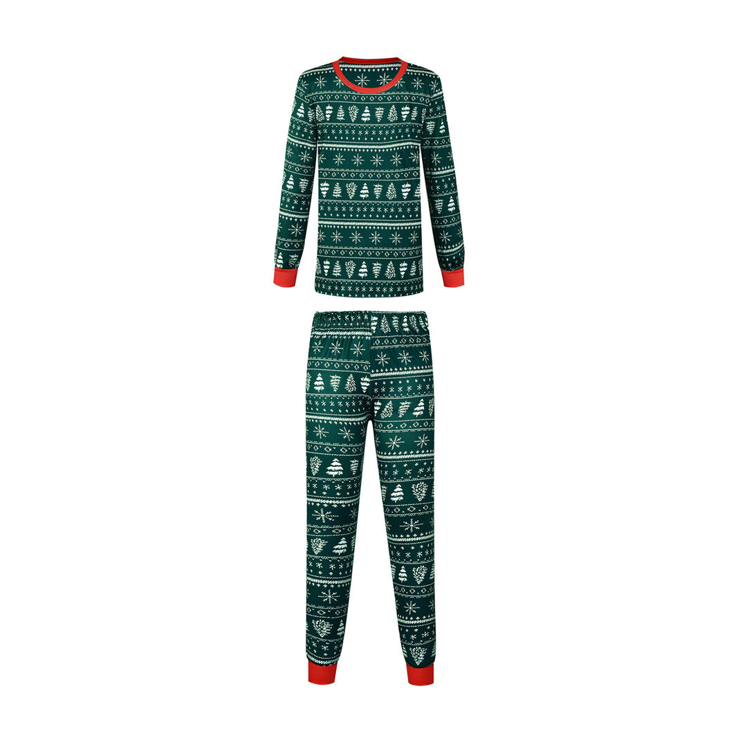 Green Holiday Glow Christmas Family Matching Pajamas Parent-Kid Style