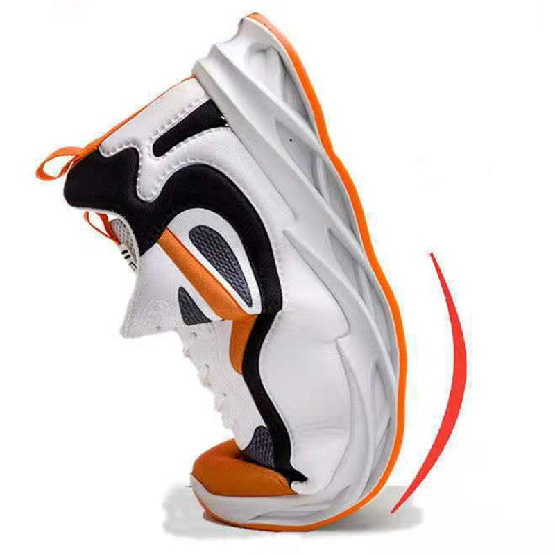 Green men’s running shoes with air mesh upper

