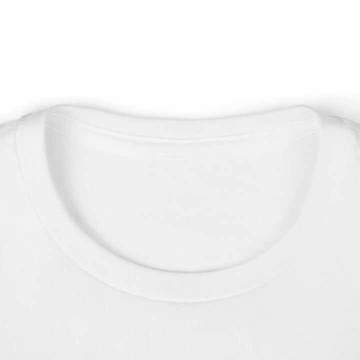 White kids t-shirt close-up neckline detail