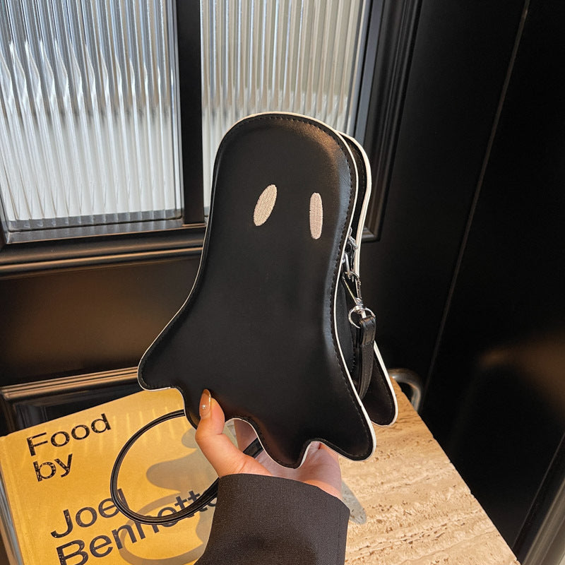 Halloween Ghost Messenger Bag buckle and zipper – secure daily carry