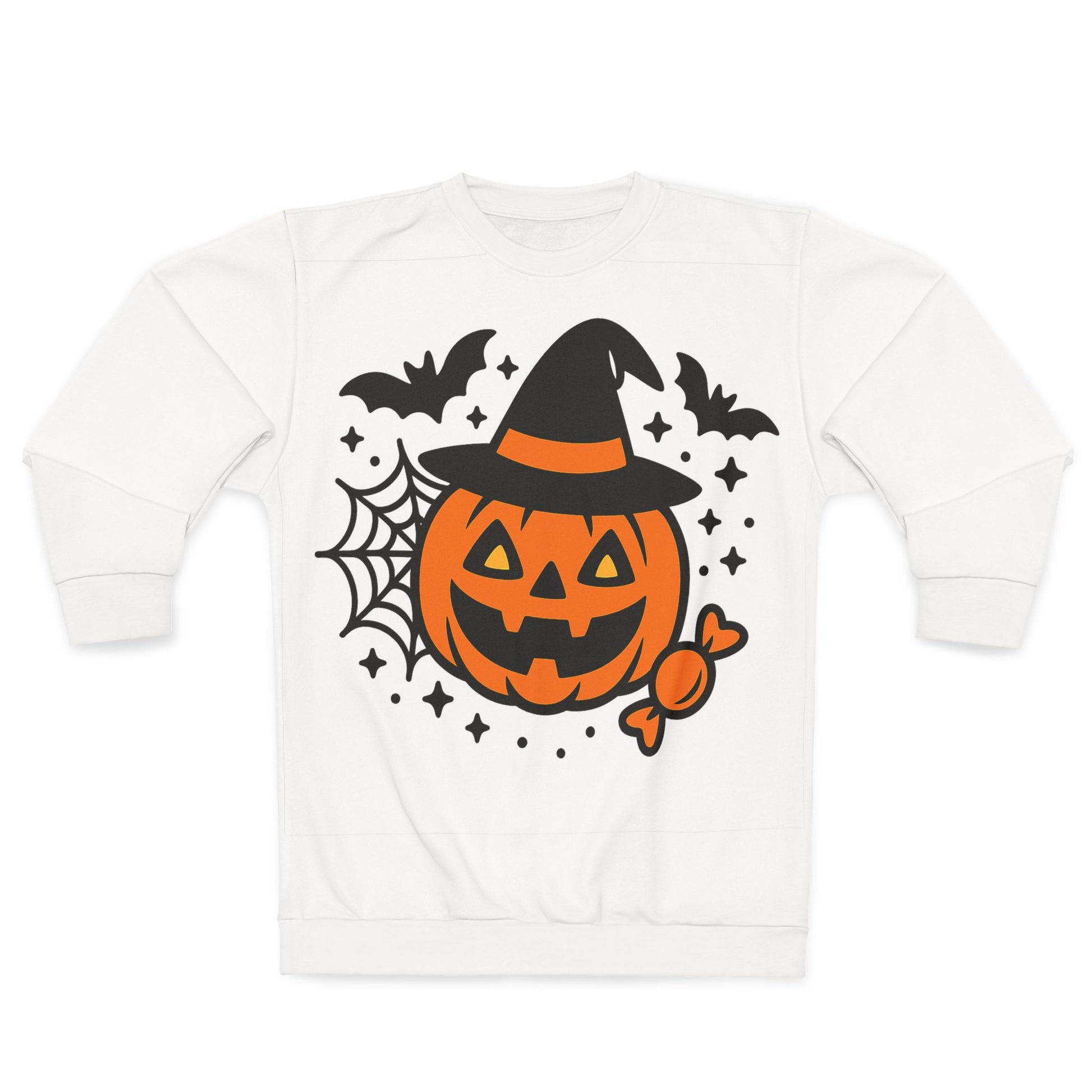Halloween Pumpkin Sweatshirt – back view with festive graphics