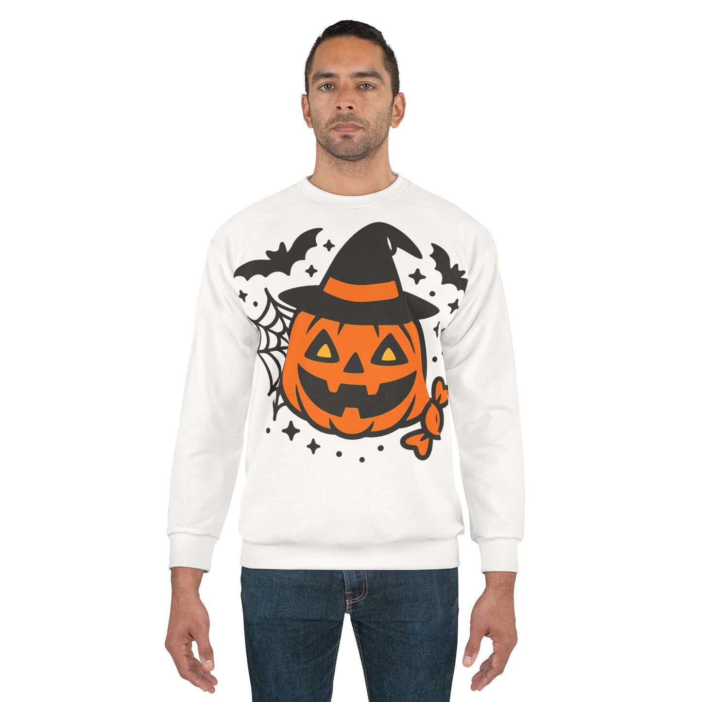 Halloween Pumpkin Sweatshirt – unisex cozy fit for spooky season