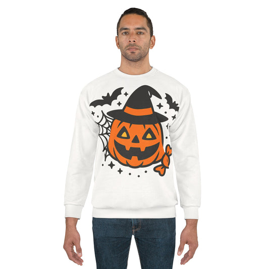 Halloween Pumpkin Sweatshirt – unisex cozy fit for spooky season