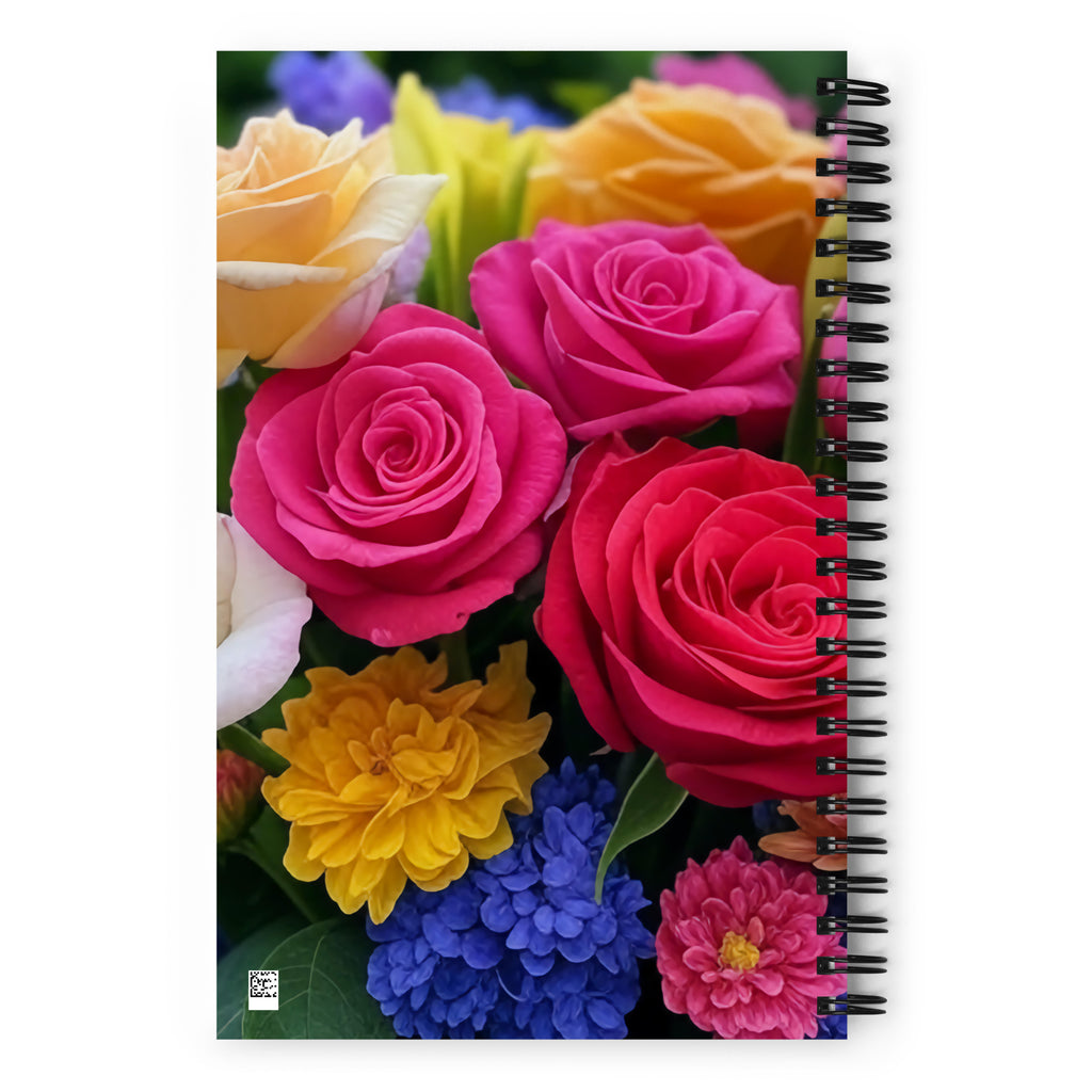 Hand holding a soft-touch spiral notebook with dotted pages, perfect for note-taking and journaling on the go