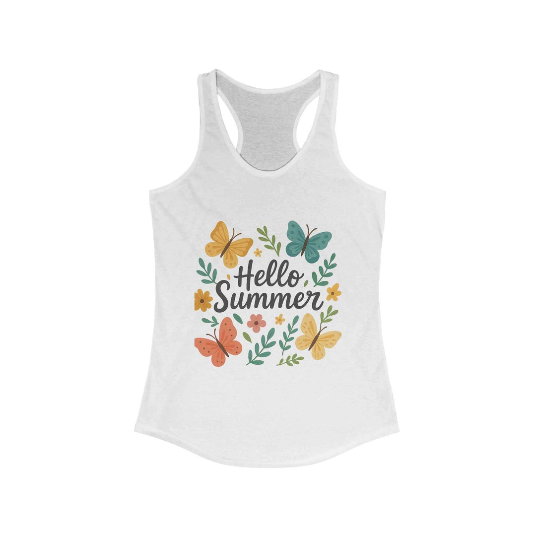 Hello Summer Tank Top - Lightweight Butterfly Racerback