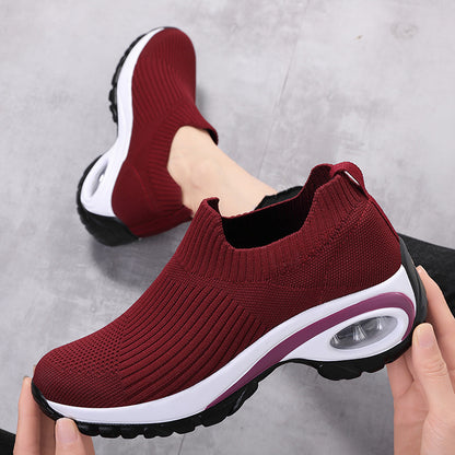 High heel sport sneakers with shallow cut design

