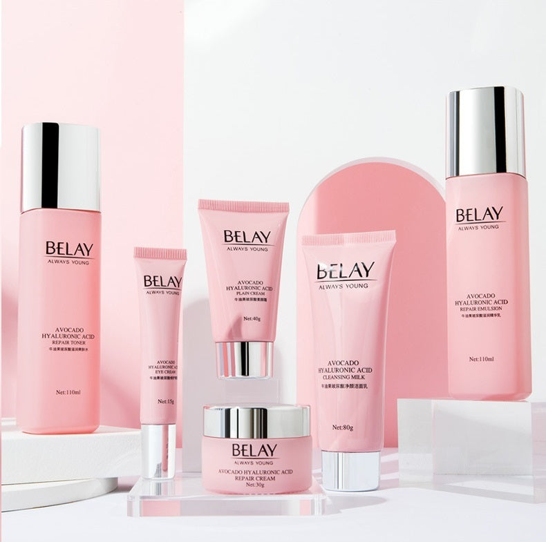 Hyaluronic Acid Skin Care Set – Cleanser, toner, eye cream, milk, creams