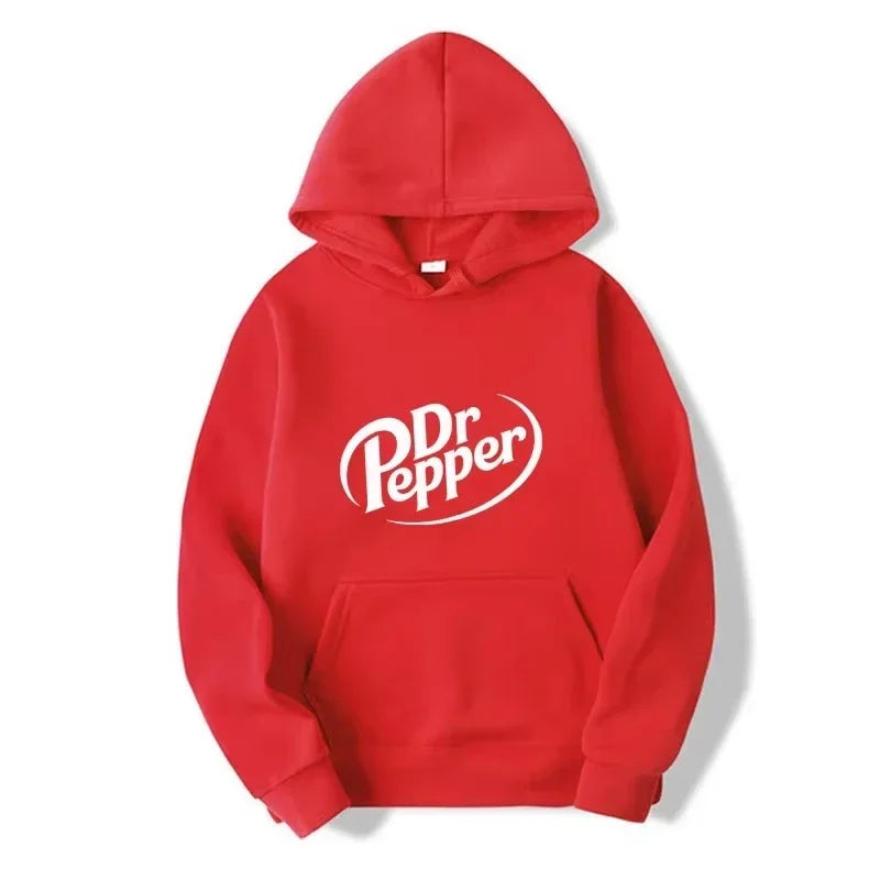 Iconic Dr Pepper Graphic Hoodie – Fleece Warmth Meets Retro Soda Charm for Casual Outings