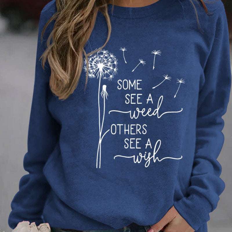 Cozy pullover with “Some See Wishes” print for stylish casual looks

