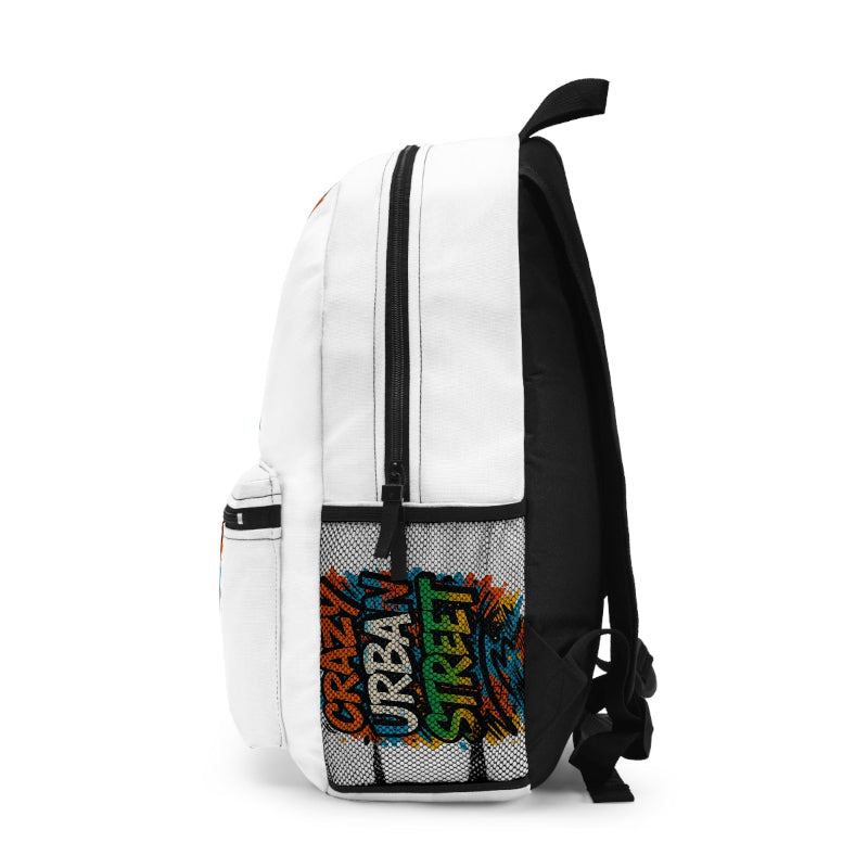 Interior view of backpack with laptop sleeve and compartments

