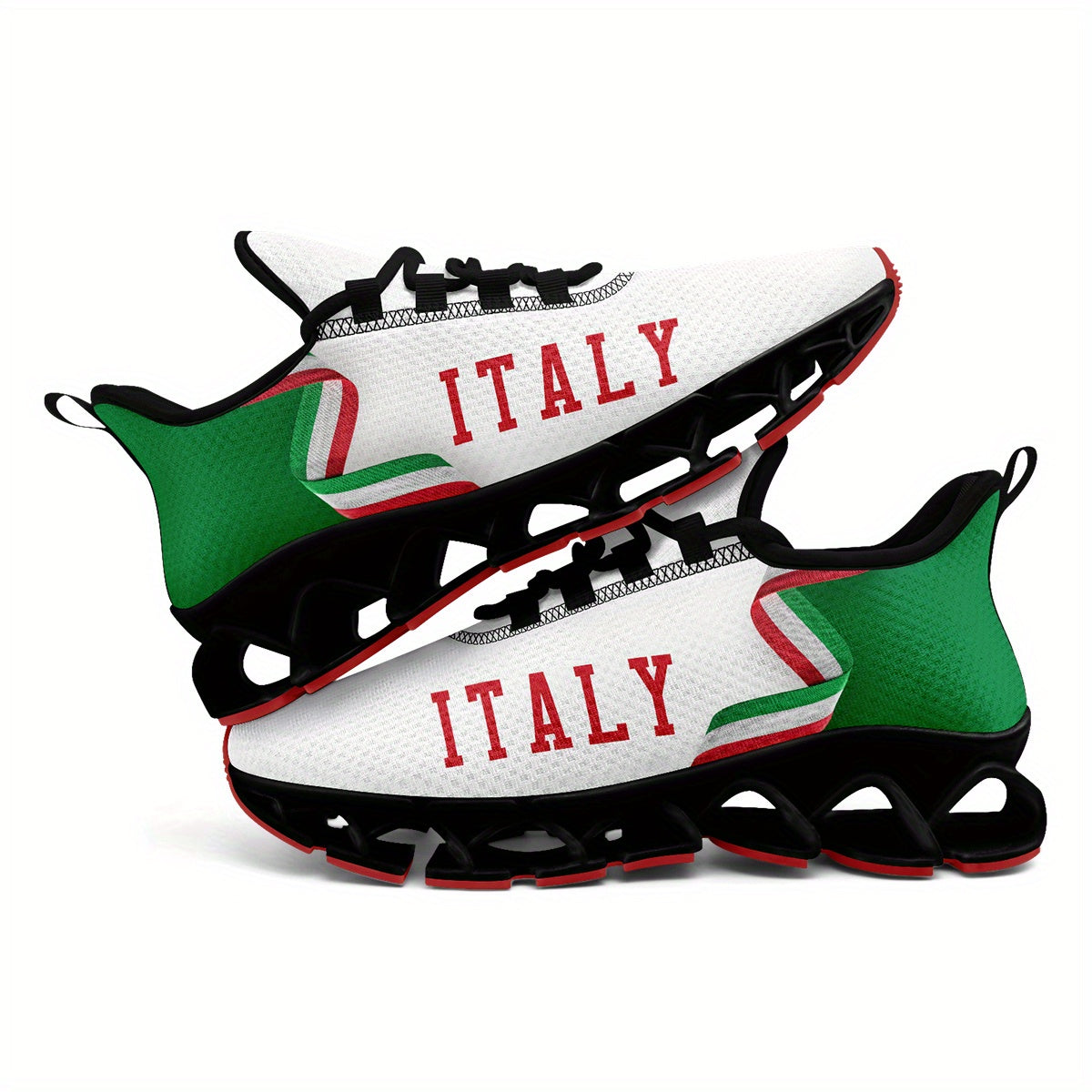 Italy Flag Sneakers – bold ITALY heel branding with tricolor striping