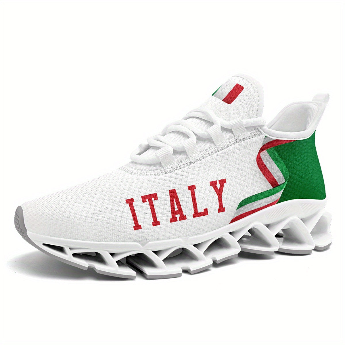 Italy Flag Sneakers – chunky TPU outsole grip pattern for daily runs
