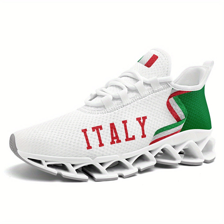 Italy Flag Sneakers – chunky TPU outsole grip pattern for daily runs