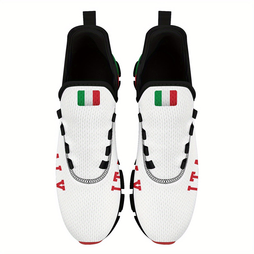 Italy Flag Sneakers – gym session warm-up, flexible forefoot bend
