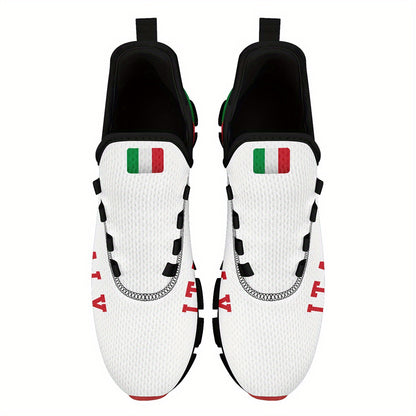 Italy Flag Sneakers – gym session warm-up, flexible forefoot bend