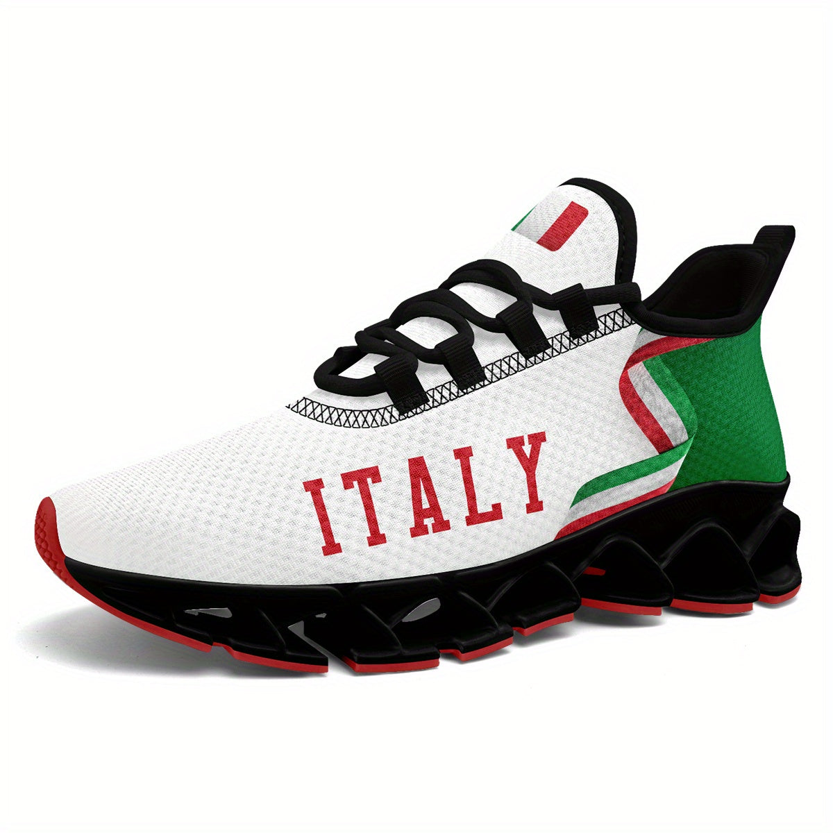 Italy Flag Sneakers – lightweight stride test on track, sporty look