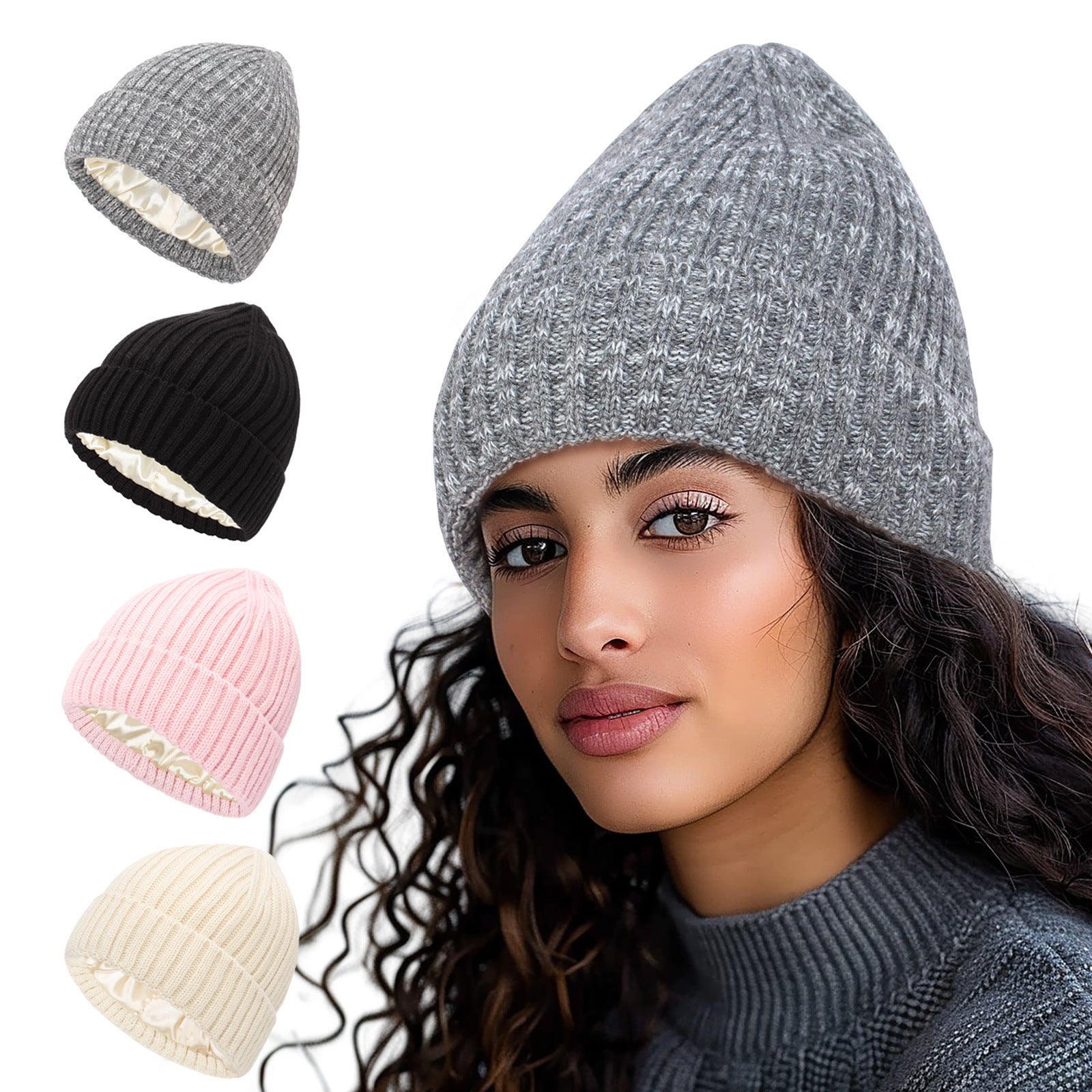 Khaki Women's Knitted Hat Keeping You Cozy in Cold Weather