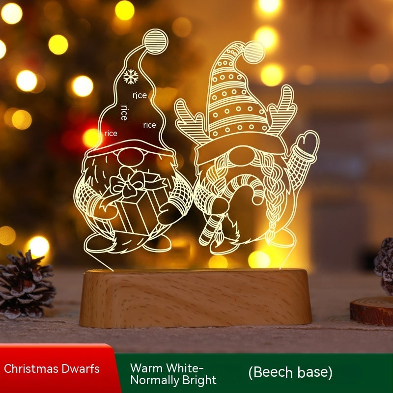 Kids’ room decor featuring a Christmas LED Night Light next to books