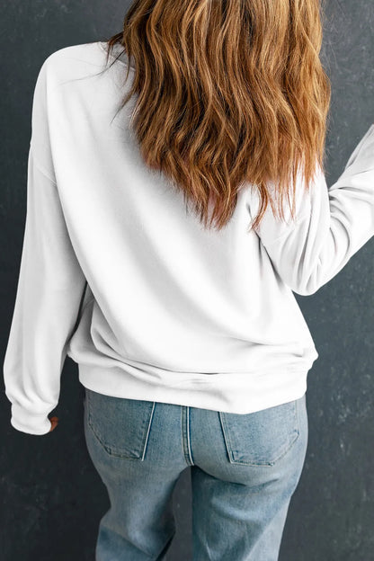 LUCKY sweatshirt styled for travel outfit

