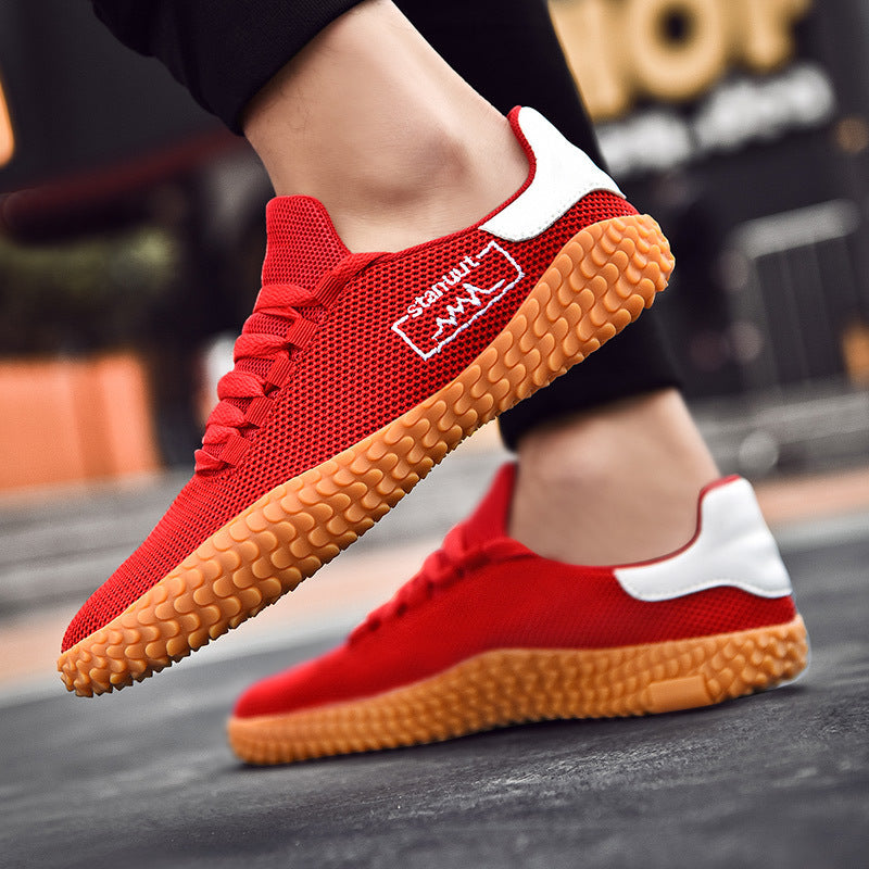 Large Size Breathable Sneakers with Low Shock-Absorbing Heel

