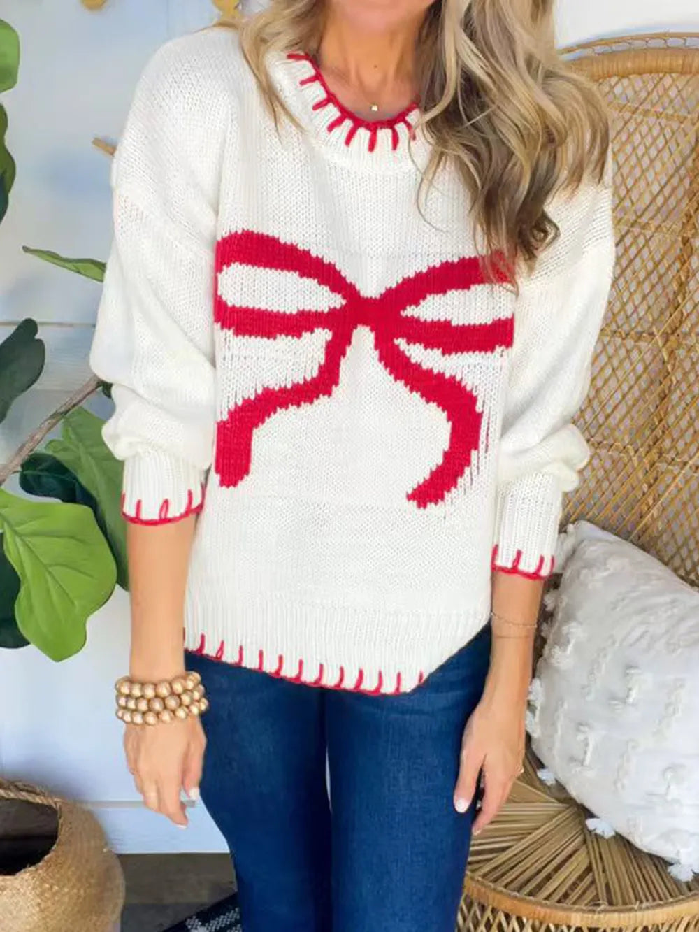 Lavender Bow-Neck Sweater – Elevate Your Wardrobe Today