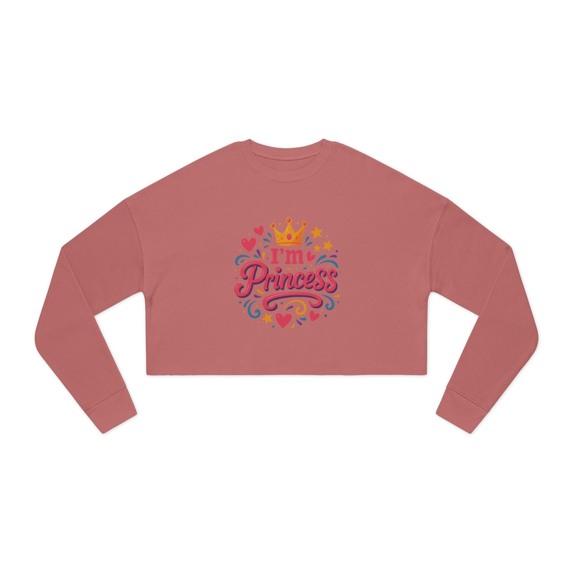 Meticulously designed cropped sweatshirt worn with a gold pendant and denim

