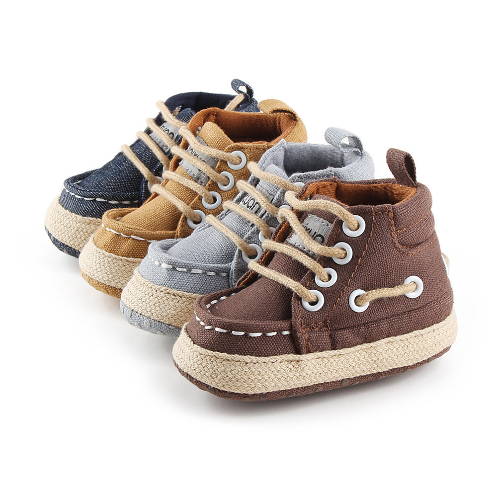 Lightweight baby shoes with soft sole grip for early steps