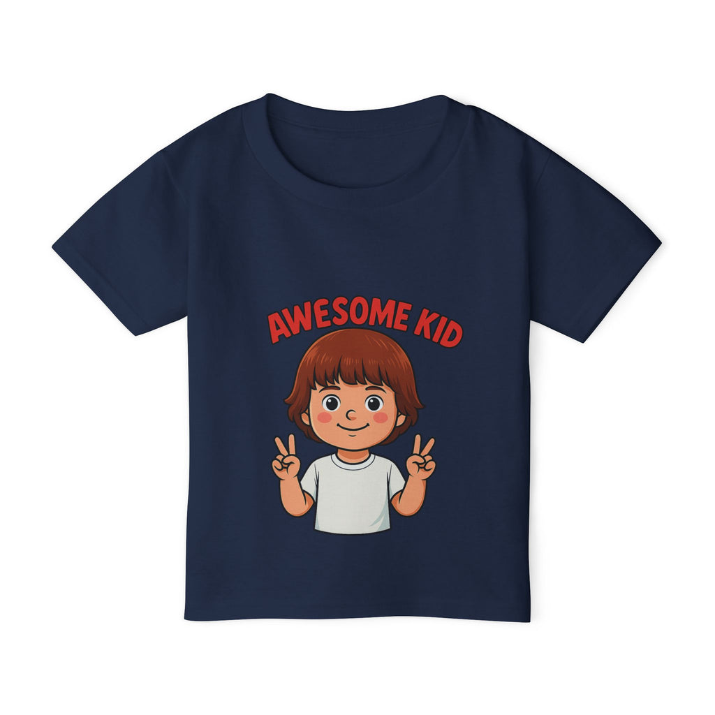 Girl laughing while wearing cute printed toddler shirt

