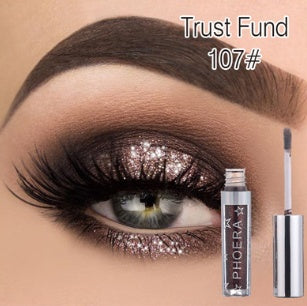 Long-Lasting PHOERA Glitter Eyeshadow – High Pigment & Shimmer Finish in 12 Colors


