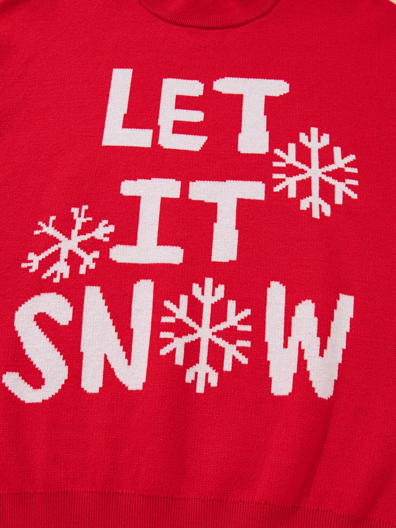 Lounge-ready Let It Snow Christmas sweater for casual holiday days