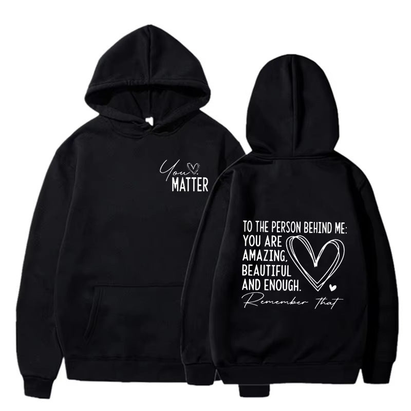 Love Letter Hoodie – Back Detail, Casual Pullover Style