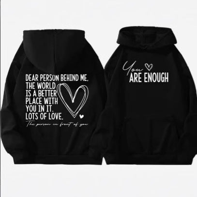Love Letter Hoodie – Gray Tone, Non-Ironing, Easy Care