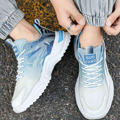 Men's Dad Sneakers - Thick-Sole Lace-Up Comfort