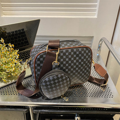 Luxury Designer-Inspired PU Plaid Shoulder Bag

