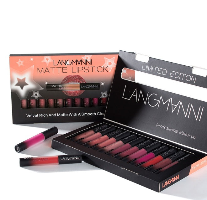 Matte Lipstick Waterproof Long-lasting velvet set – 12 rich colors for every mood