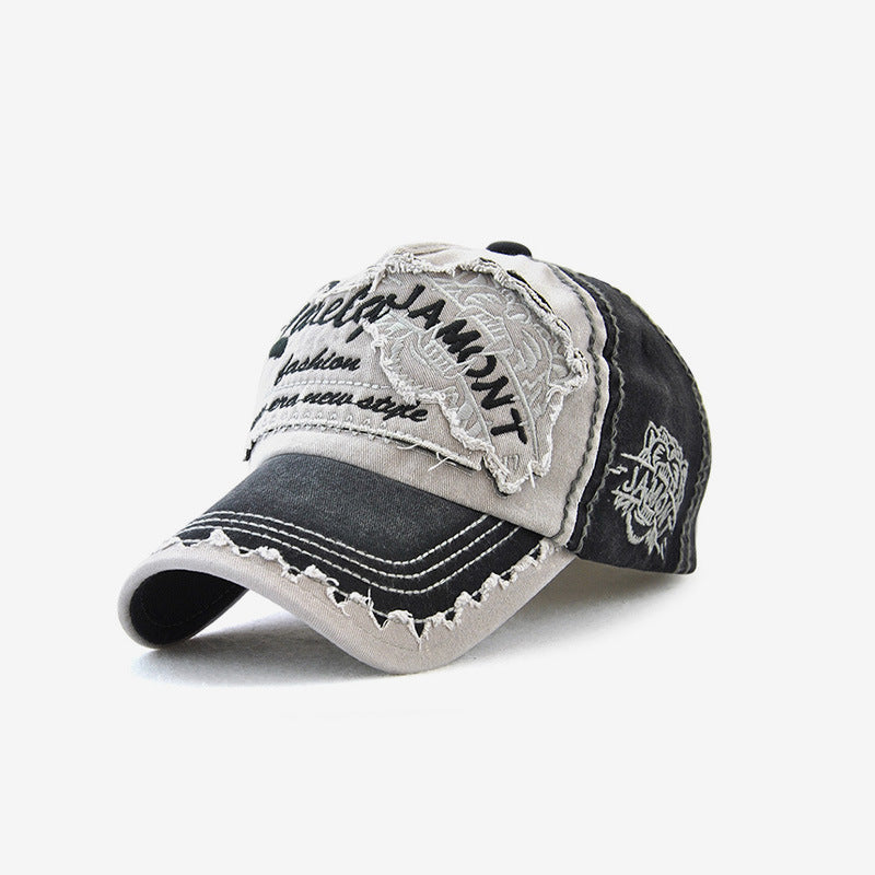 Medium gray Tiger Head Sun Hat – lightweight cotton comfort