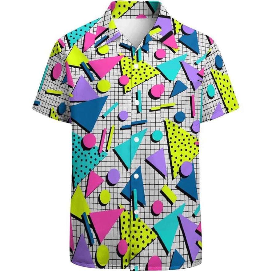 Summer men's casual shirt in watermelon red camo design


