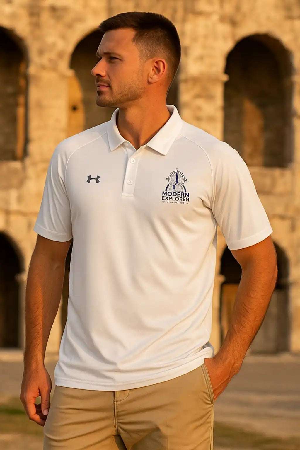 Lightweight Under Armour men's polo shirt ideal for golf and outings

