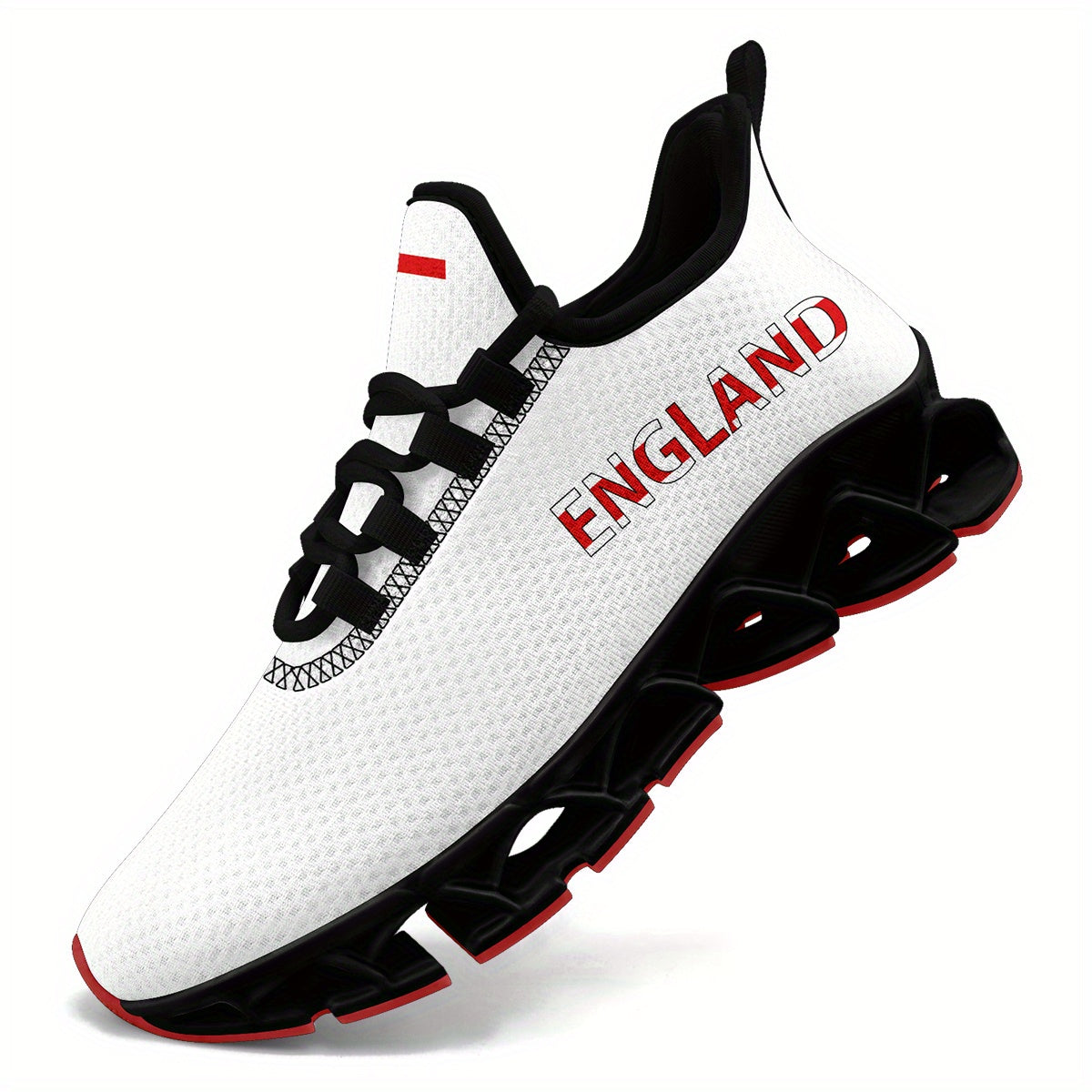 Men's England Flag Sneakers Lifestyle Shot: All-Season Trainers Infused with British Heritage