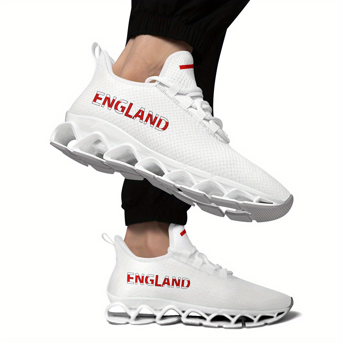Men's England Flag Sneakers Sole Detail: TPU Cushioning for Shock-Absorbing Performance