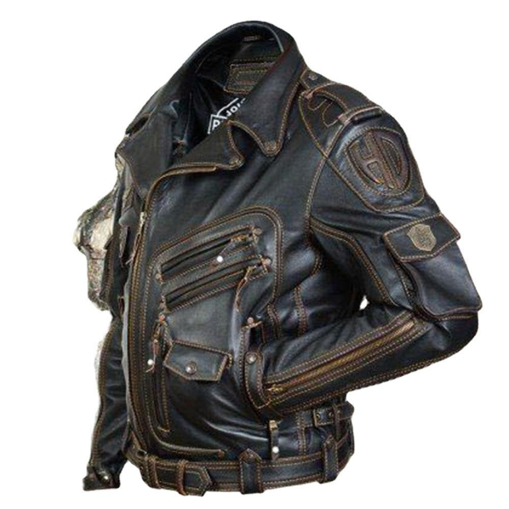Men’s Faux Leather Fur Coat – Back Panel – Clean Lines