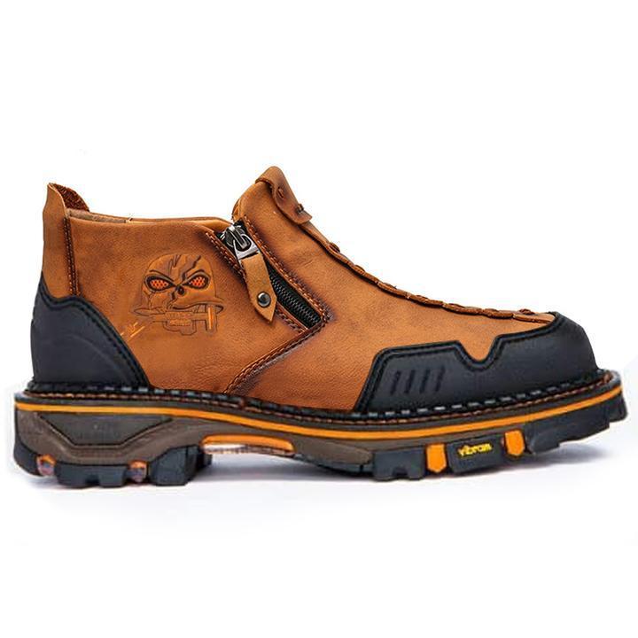 Men’s Halloween Skull Boots – pair on white background