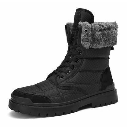 Men’s Outdoor Cotton High-Top Boots – pair top-down layout