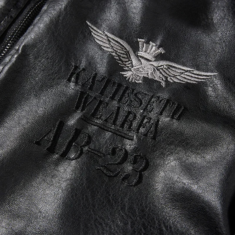 Men’s PU Leather Jacket – inside fleece lining detail for cold days