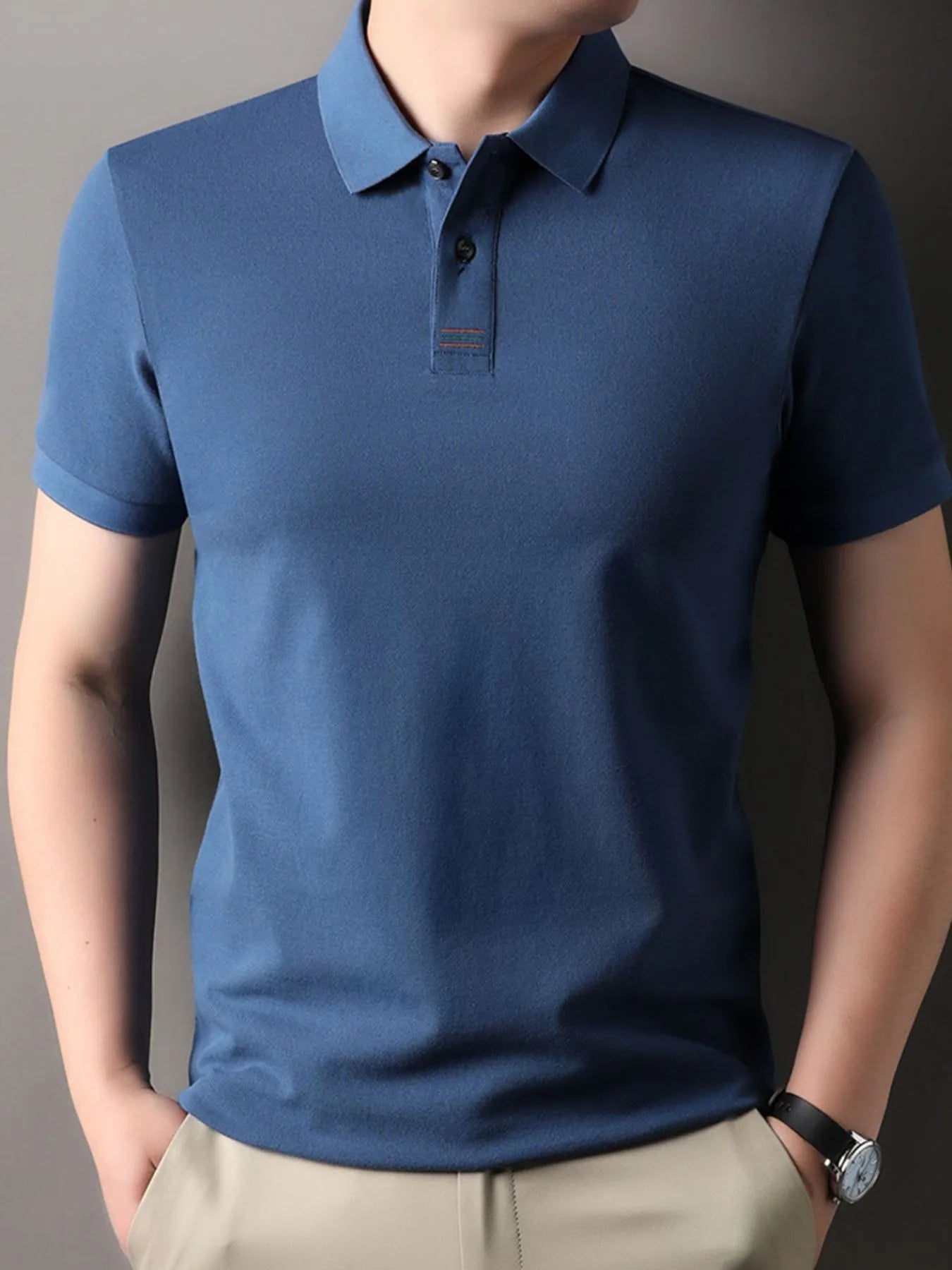 Men’s Plus Size Polo – Folded stack with tags; machine wash cold, tumble dry low