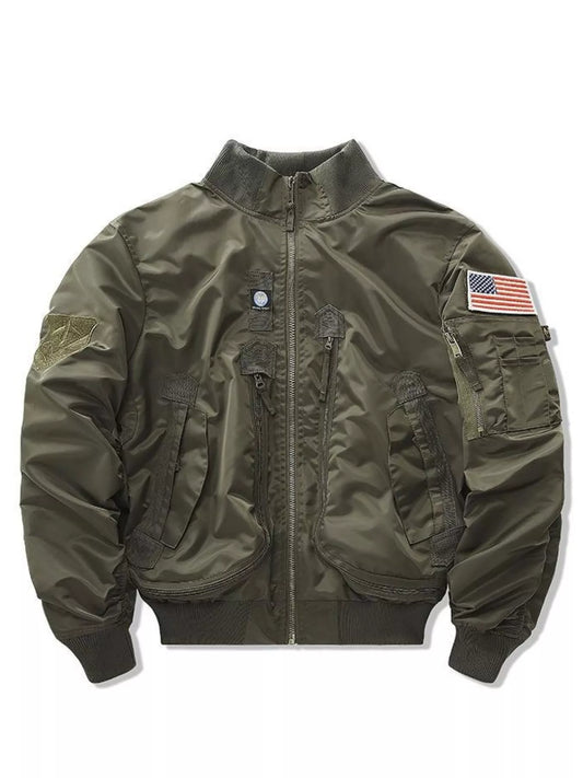 Men’s Plus Size Zip-Up Jacket – Back view, long sleeve coverage