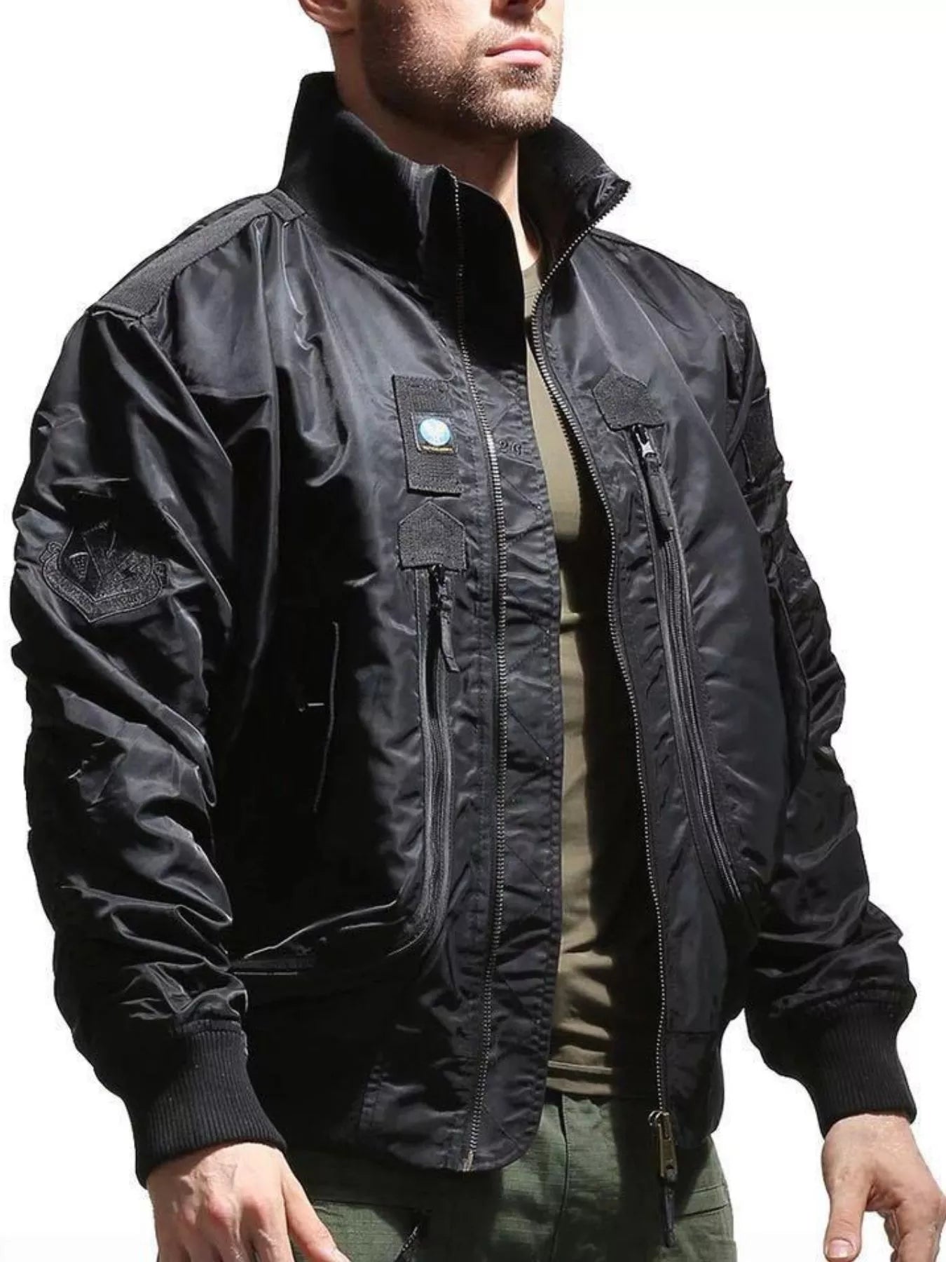 Men’s Plus Size Zip-Up Jacket – Layered over tee for commute style