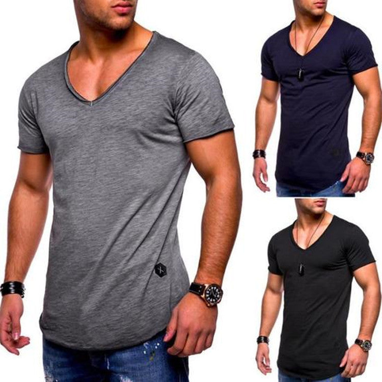 Men’s V-neck Short-sleeved Youth Shirt – Office-casual outfit inspiration flat lay